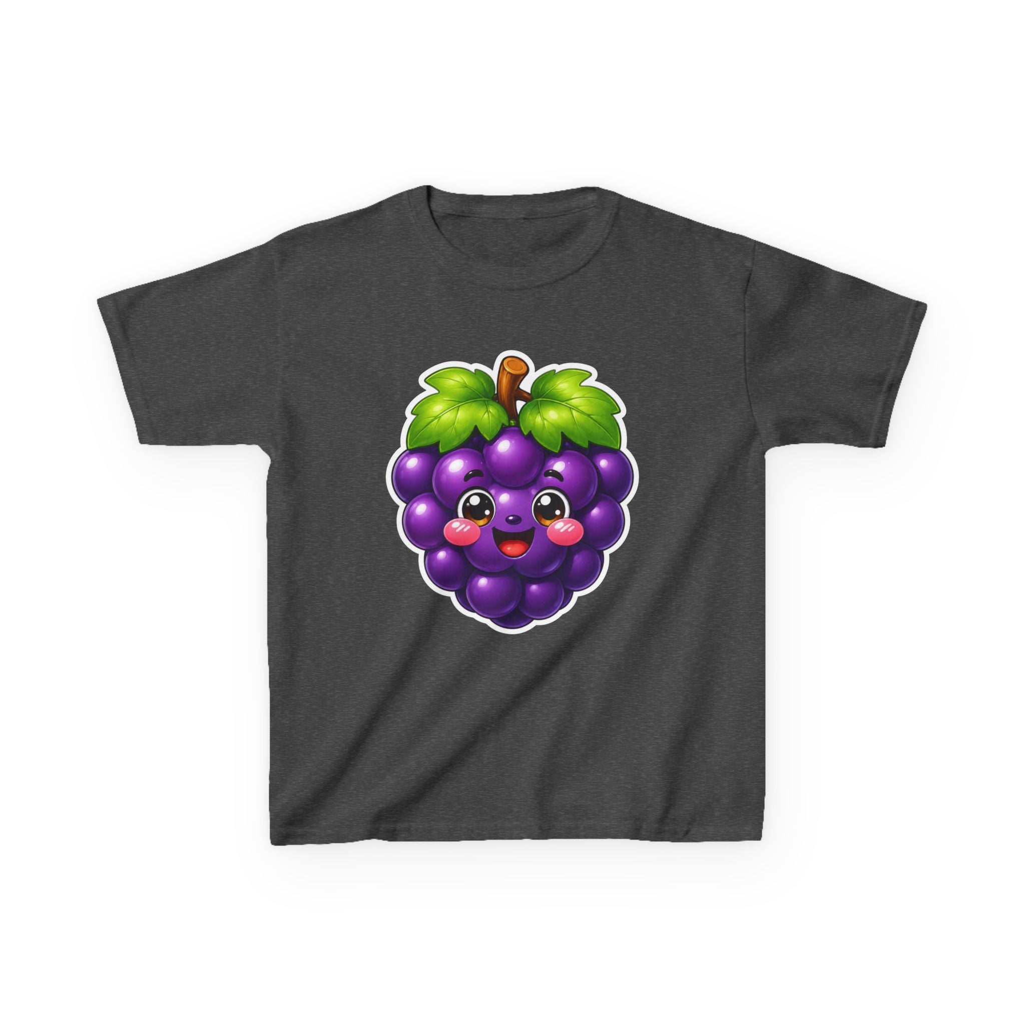 Kids Grape T-Shirt — 'Grape Vibes' Cute Kawaii Happy Grape Cartoon Graphic Tee