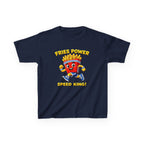 Kids French Fry T-Shirt — 'Fries Power Speed King' Funny Cartoon Graphic Tee