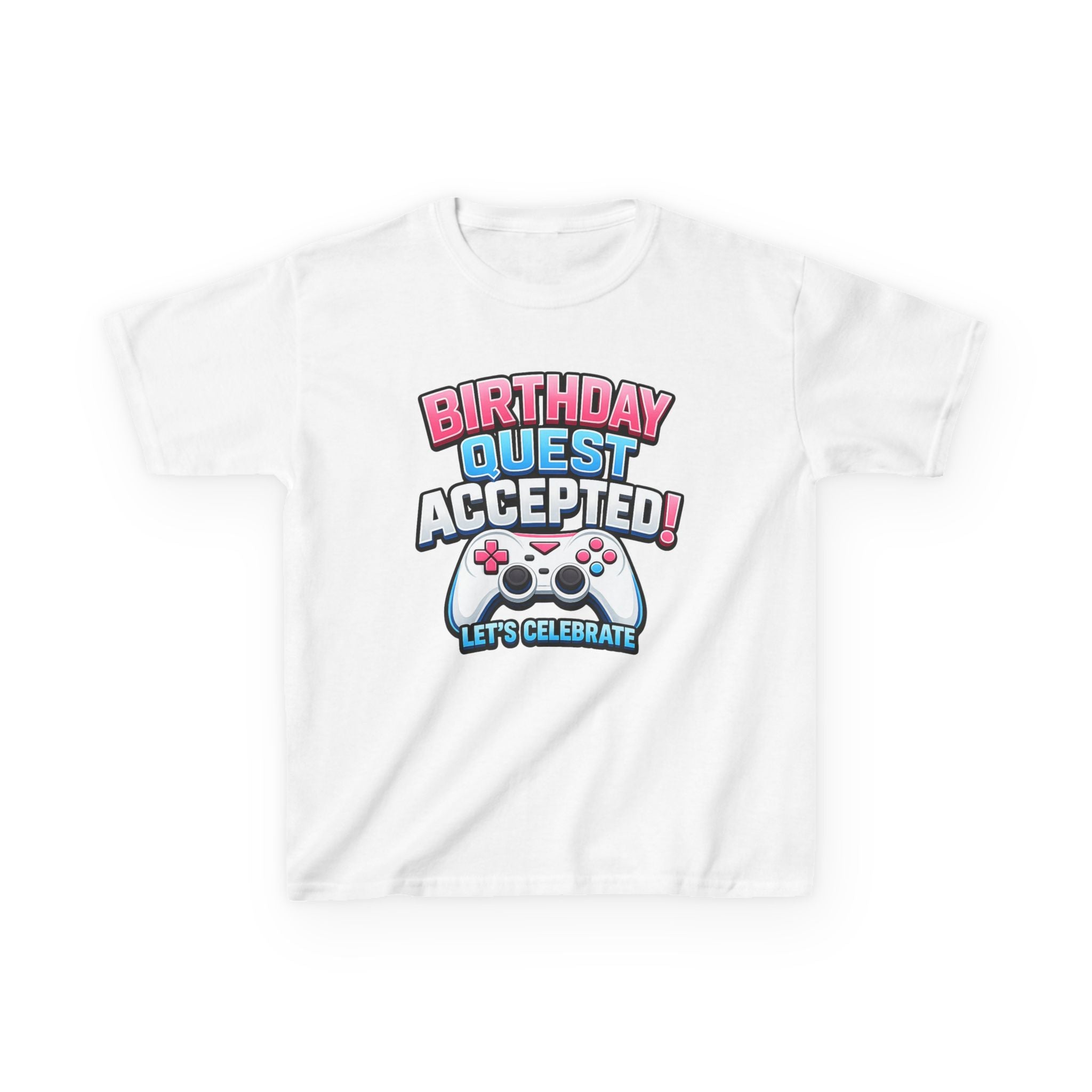 Kids Birthday T-Shirt — 'Birthday Quest Accepted' Gamer Birthday Graphic Tee