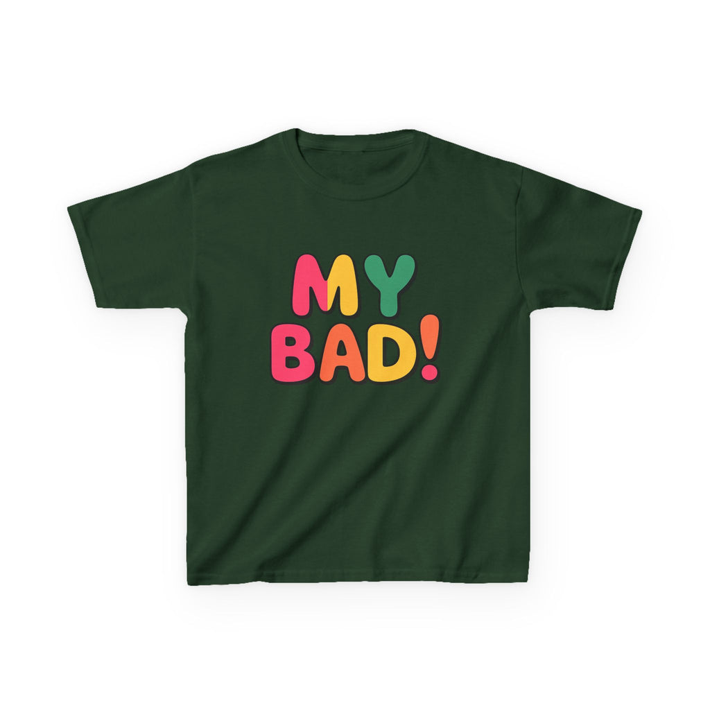 Kids Funny T-Shirt — 'My Bad!' Colorful Retro Graphic Tee