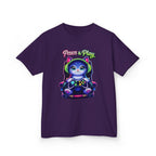 Kids Gamer T-Shirt – Cat Play & Pause Graphic Tee
