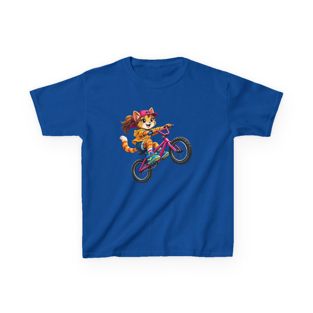 Kids Fox T-Shirt — 'Ride Bold' Cartoon Fox Girl on Bike Graphic Tee