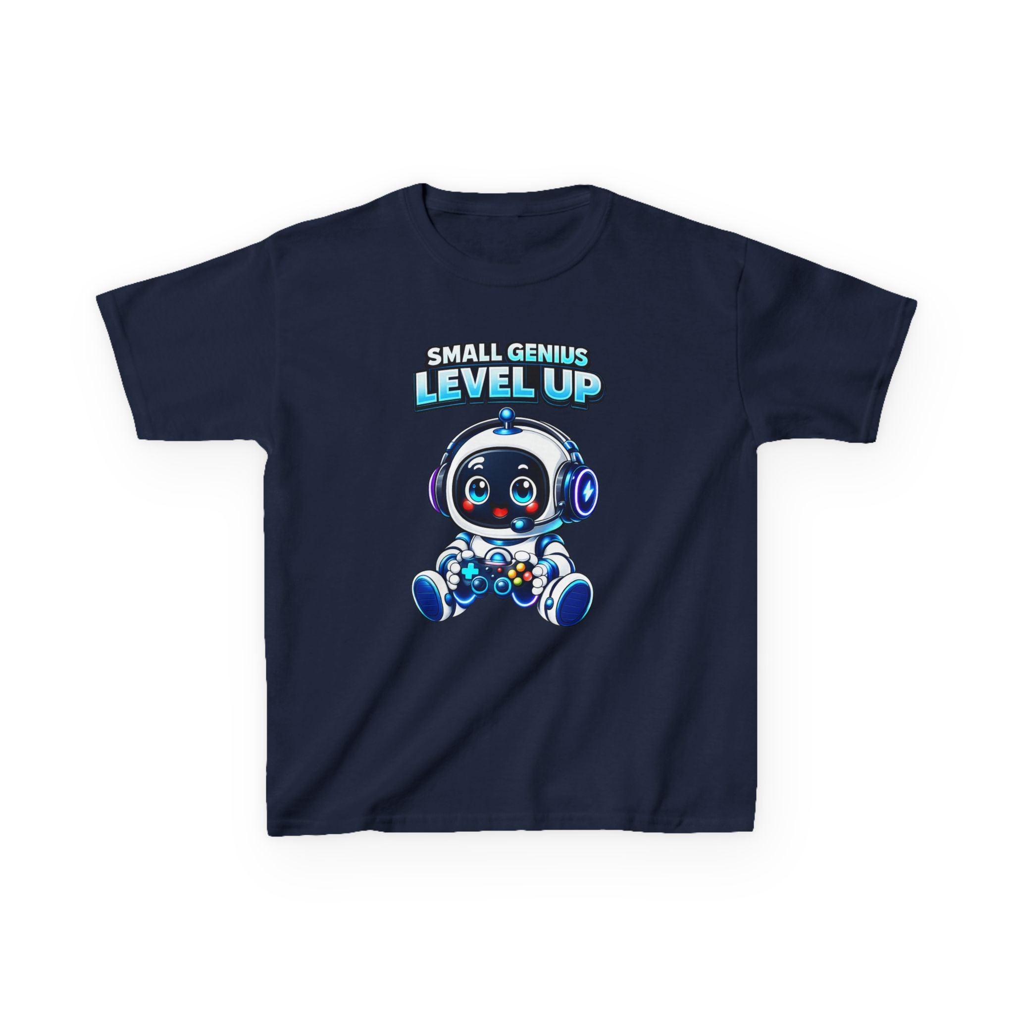 Kids Gaming T-Shirt – Small Genius Level Up Graphic Tee
