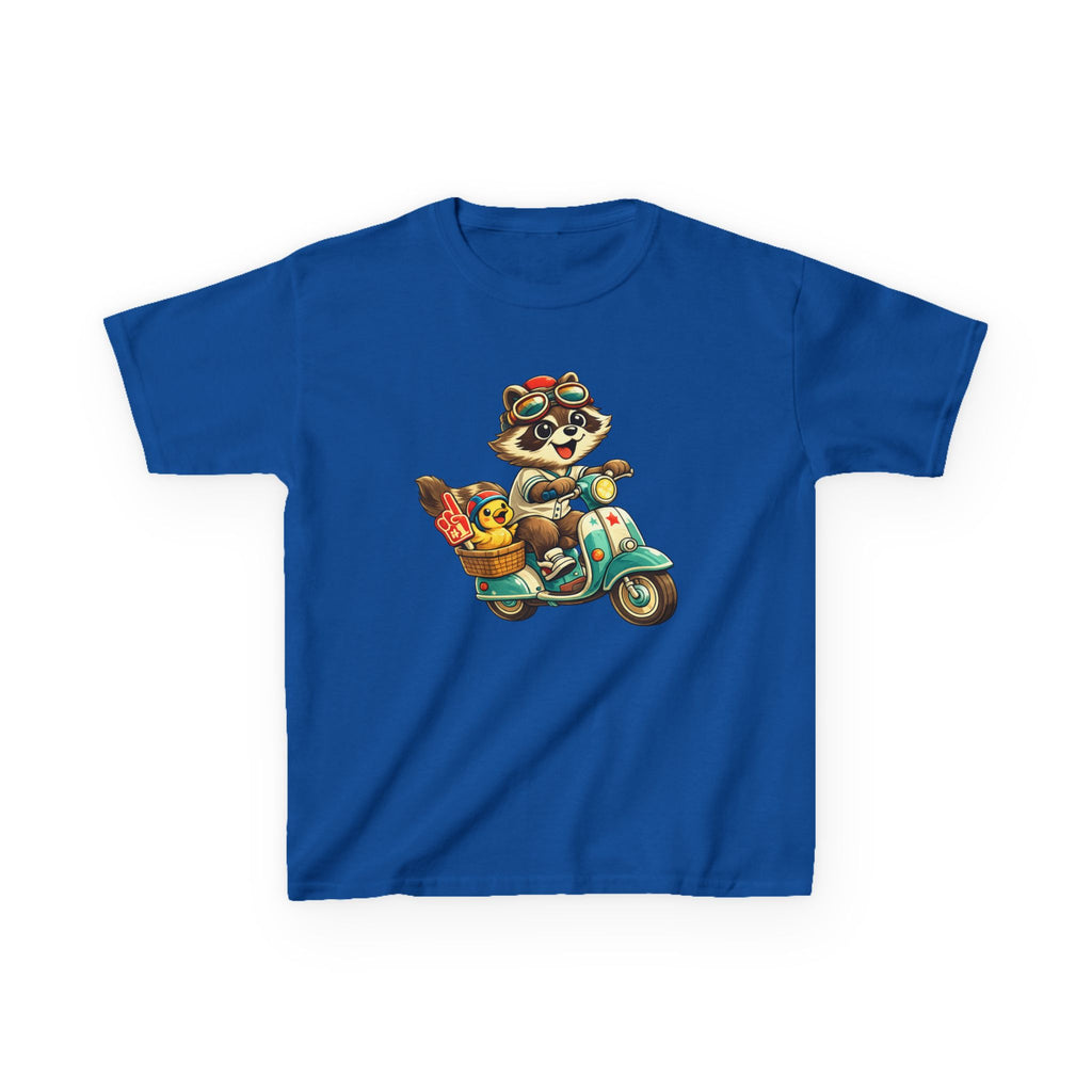 Kids Raccoon T-Shirt – Scooter Rider Graphic Tee
