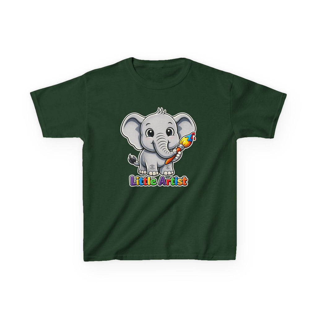 Kids Elephant T-Shirt — 'Little Artist' Art & Painting Cute Elephant Graphic Tee