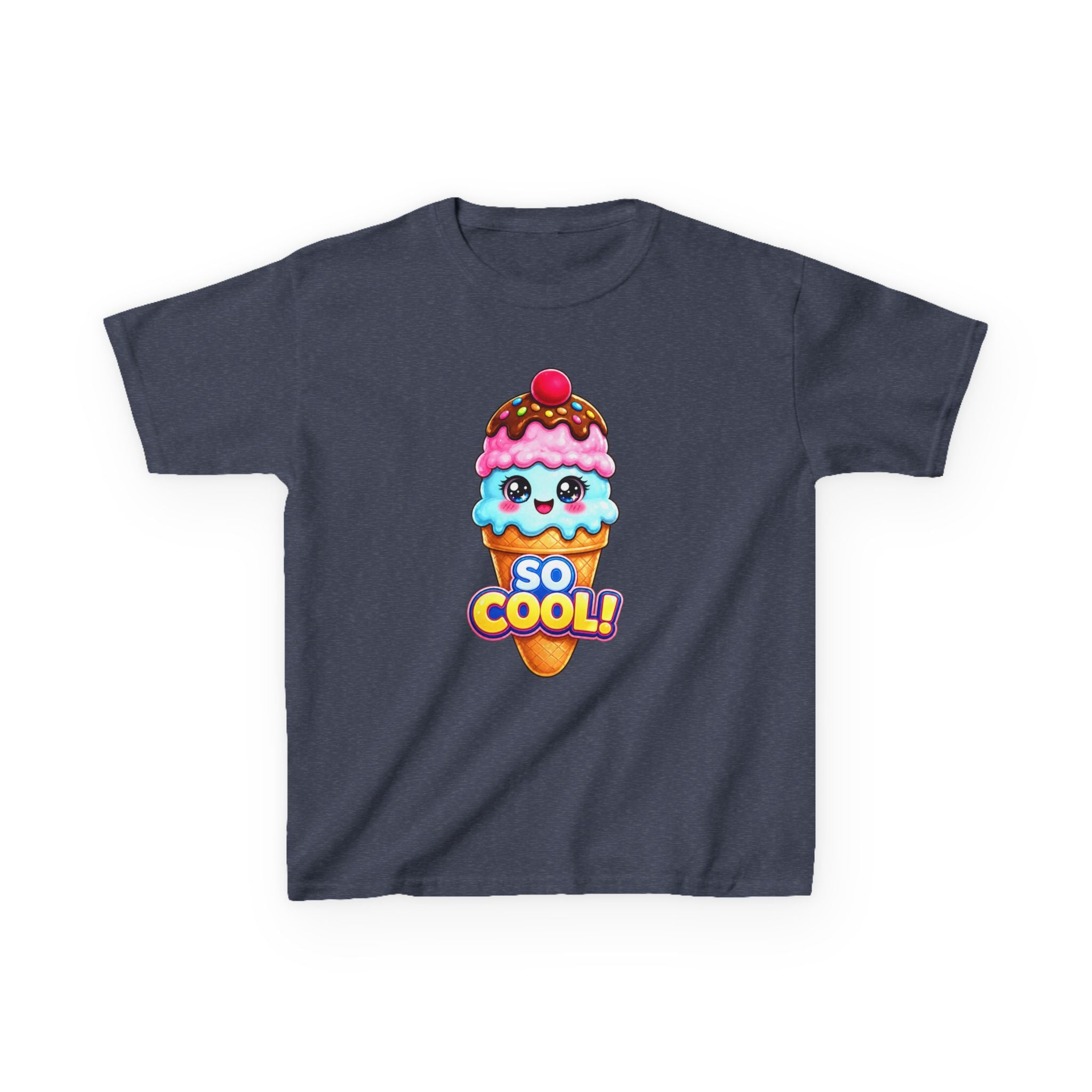 Kids Ice Cream T-Shirt — 'So Cool!' Kawaii Ice Cream Cone Graphic Tee