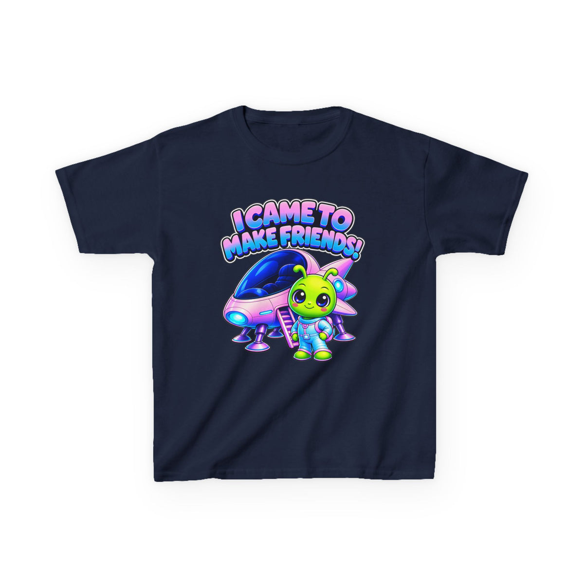 Kidxtr™ Kids Alien T-Shirt — 'I Came to Make Friends' Alien Graphic Tee