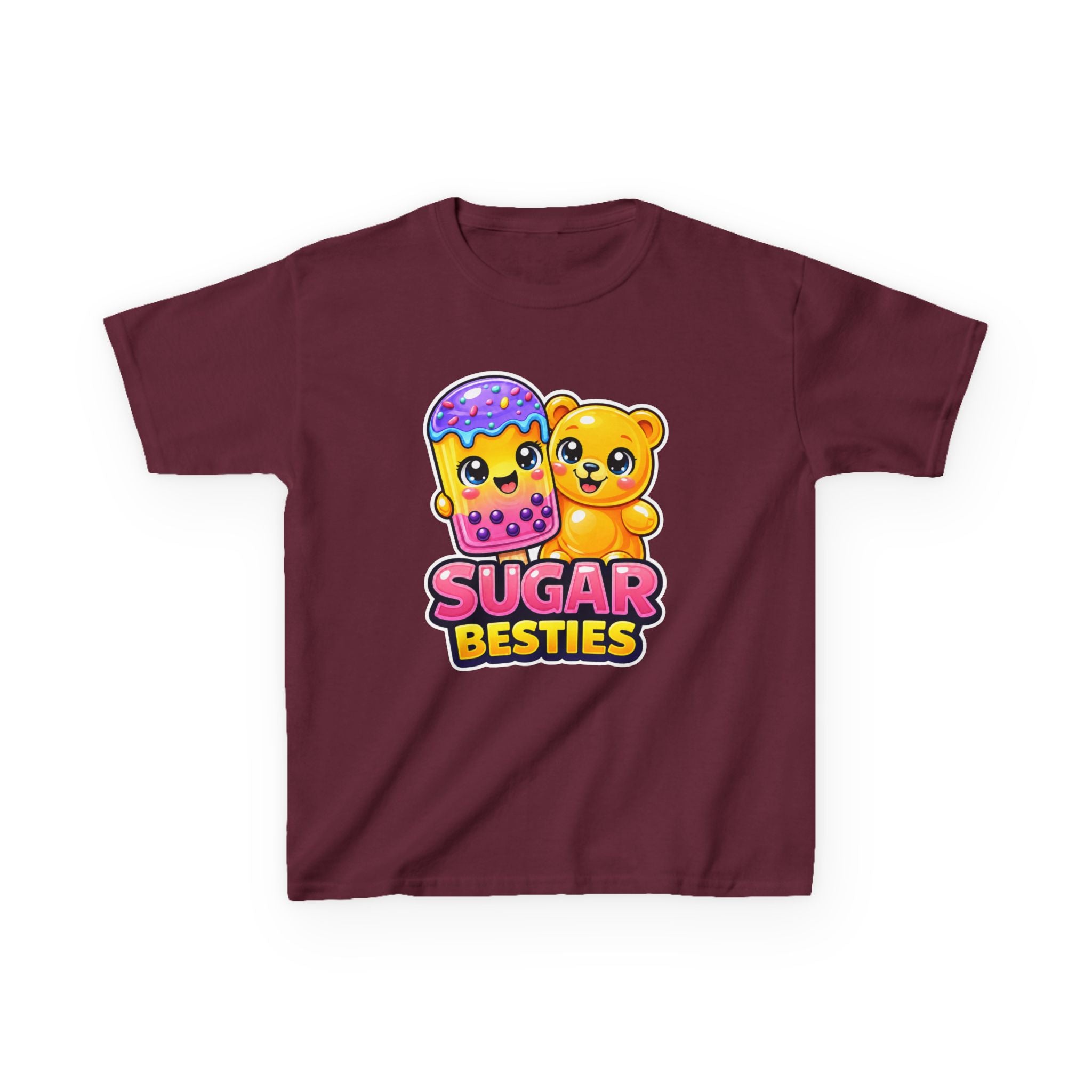 Kids Candy T-Shirt — 'Sugar Besties' Cute Bear & Popsicle Graphic Tee