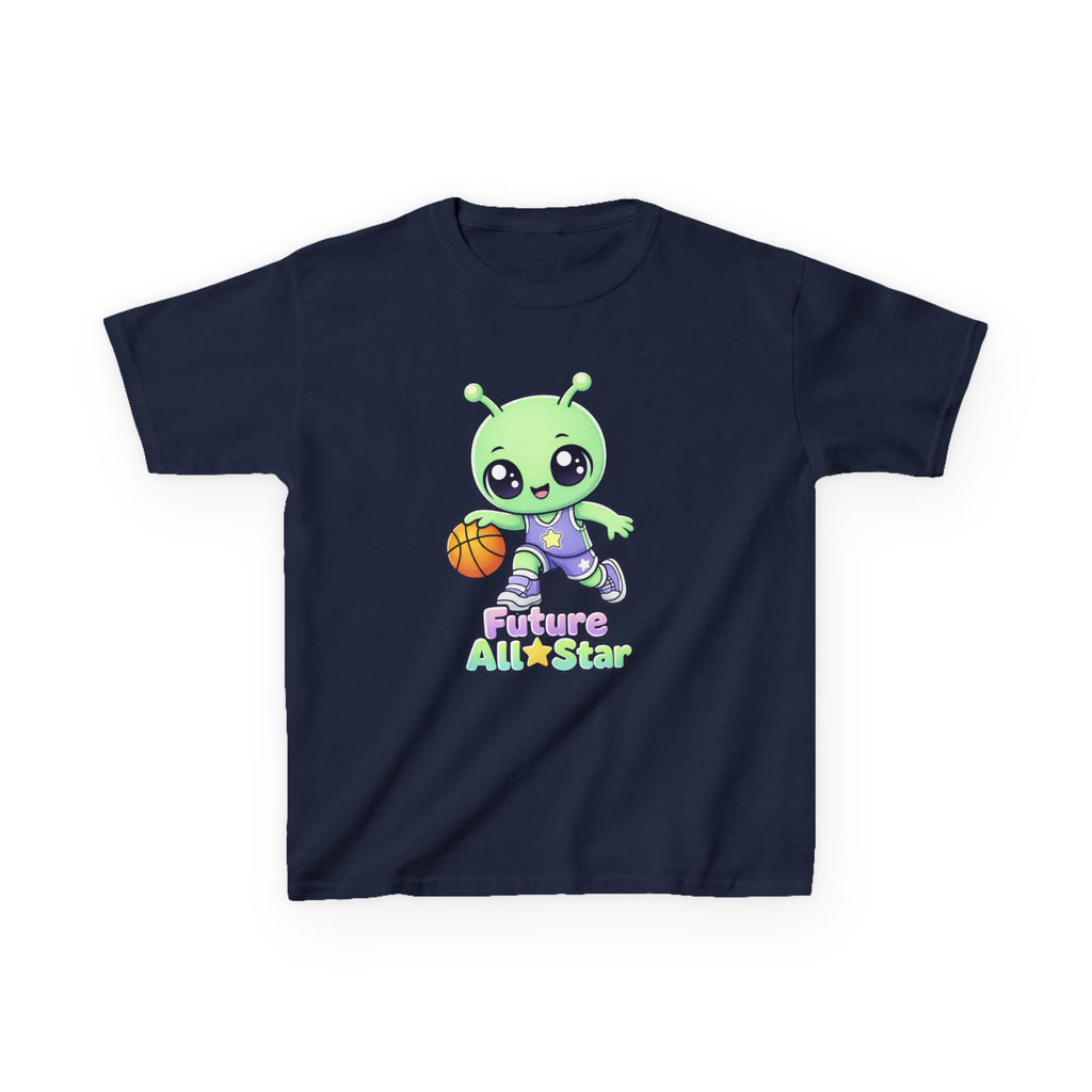 Kids Alien T-Shirt — 'Future All-Star' Alien Basketball Graphic Tee