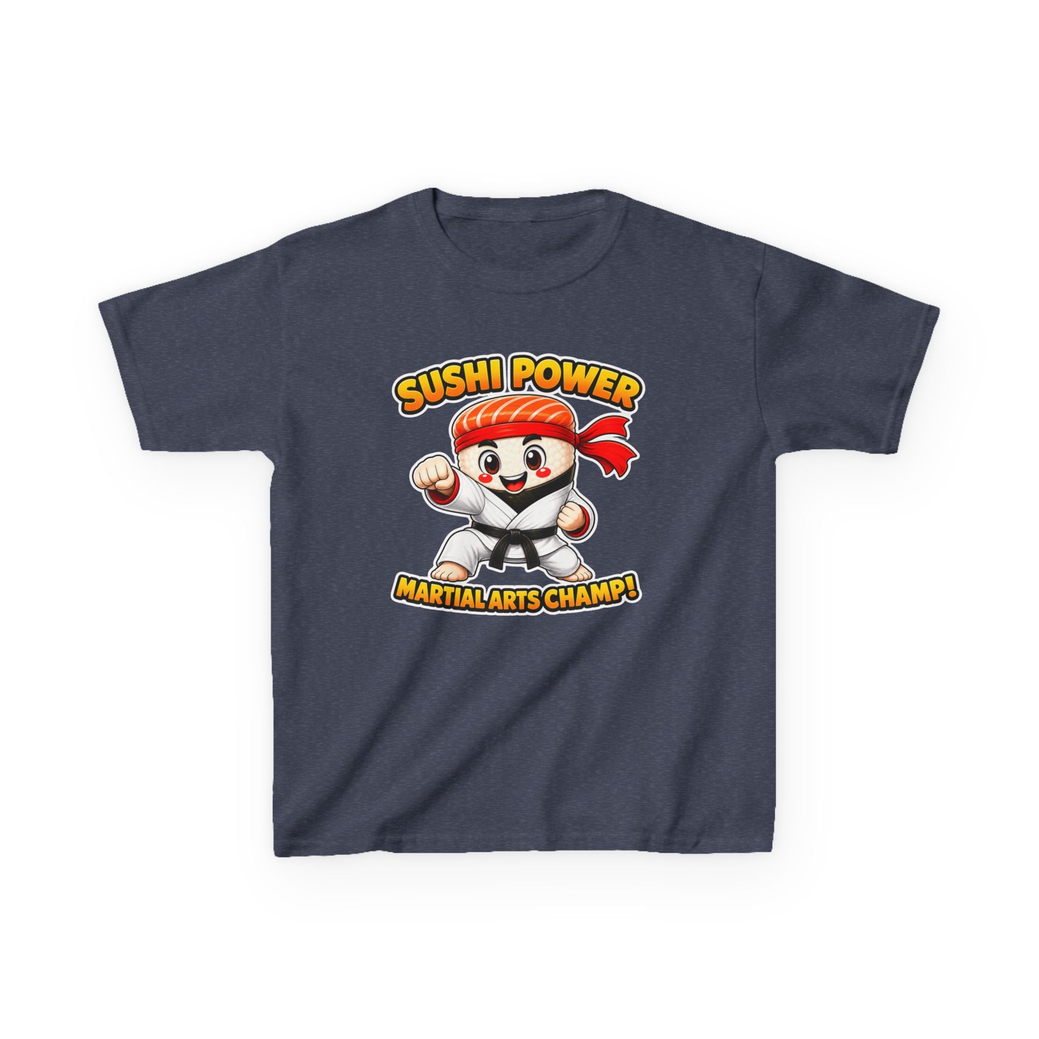 Kids Martial Arts T-Shirt — 'Sushi Power' Karate Champion Graphic Tee