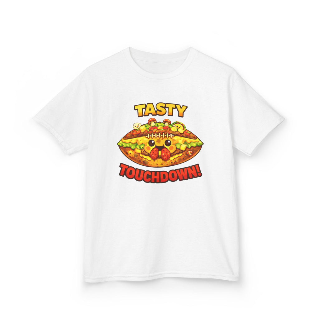Kidxtr™ Kids Football T-Shirt — 'Football & Pizza' Cartoon Food Sports Graphic Tee