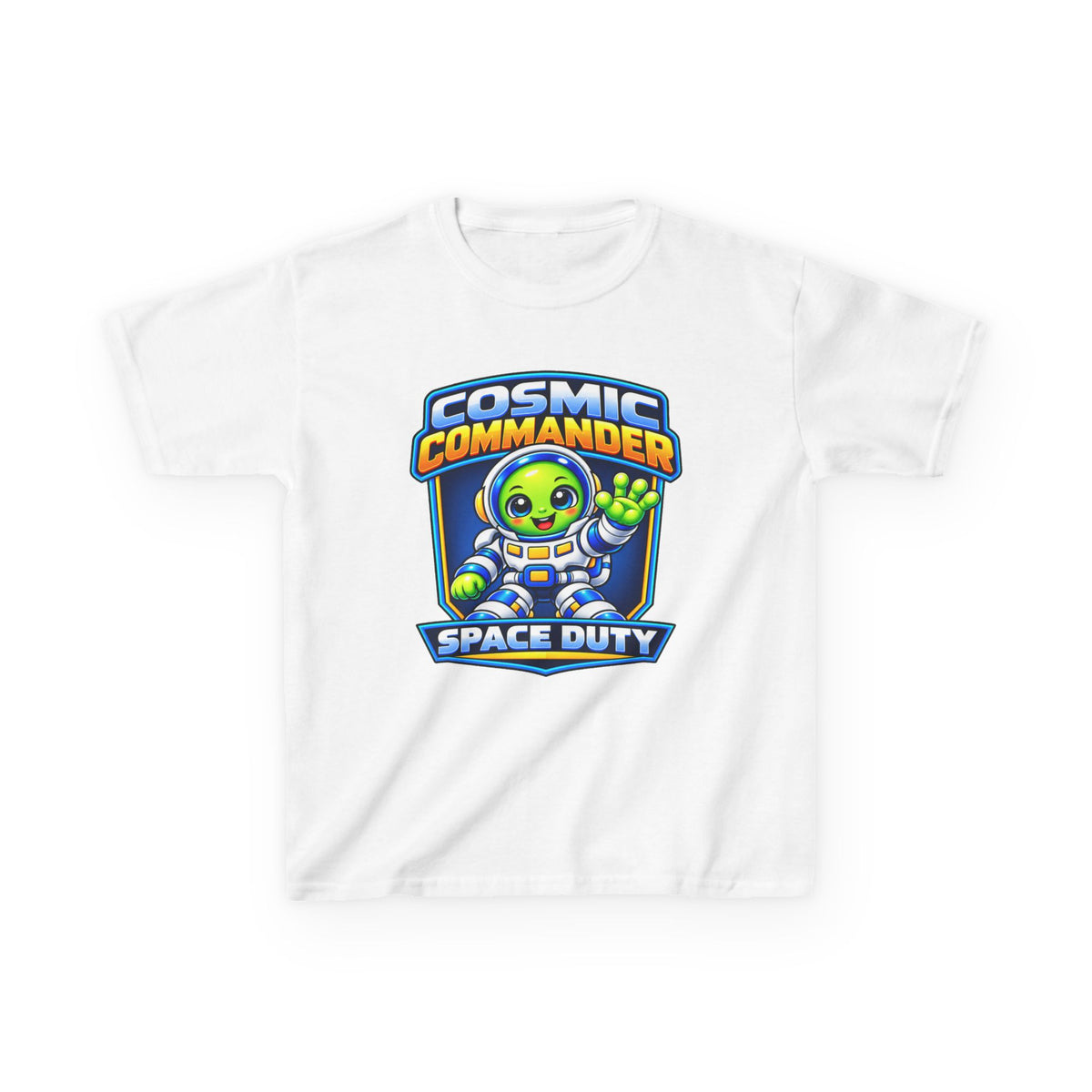 Kidxtr™ Kids Space T-Shirt — 'Cosmic Commander' Space Duty Alien Graphic Tee
