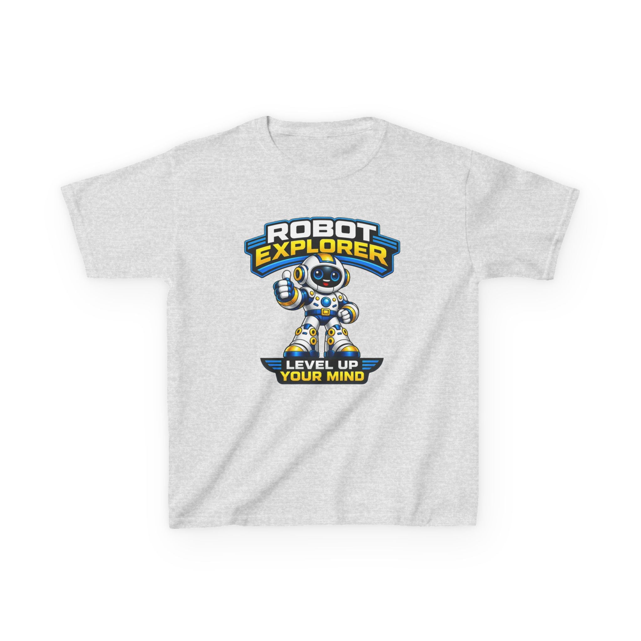 Kids T-Shirt – Robot Explorer 'Level Up Your Mind' Graphic Tee