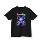 Kids Gamer T-Shirt – Cat Play & Pause Graphic Tee
