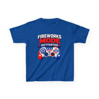 Kids Tee — "Fireworks Mode Activated" Patriotic Gamer Shirt