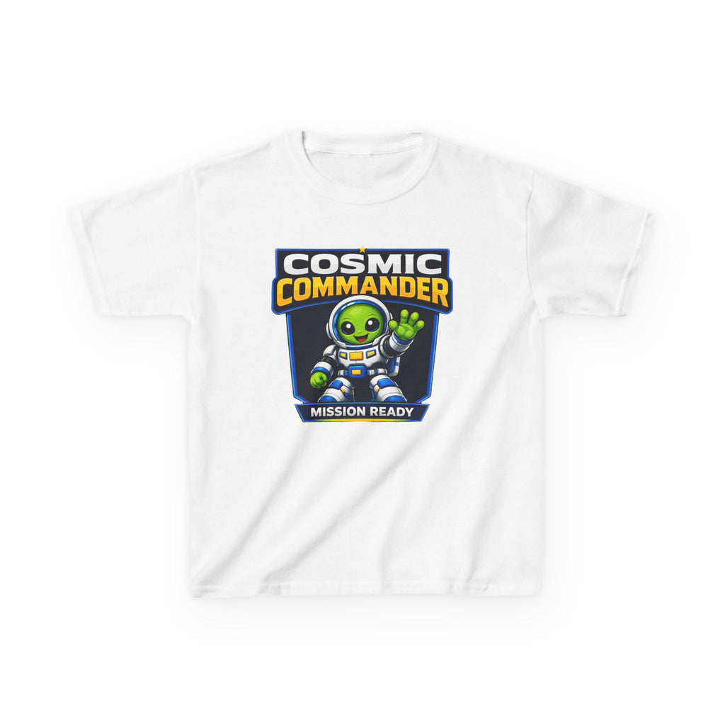 Kids Tee — "Cosmic Commander: Mission Ready" Alien Astronaut Graphic
