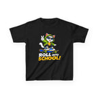 Kids Skateboarding Cat T-Shirt — 'Roll Into School' Back-to-School Graphic Tee