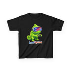 Kids Gaming T-Shirt — 'Level Up Fun!' Chameleon Gamer Graphic Tee