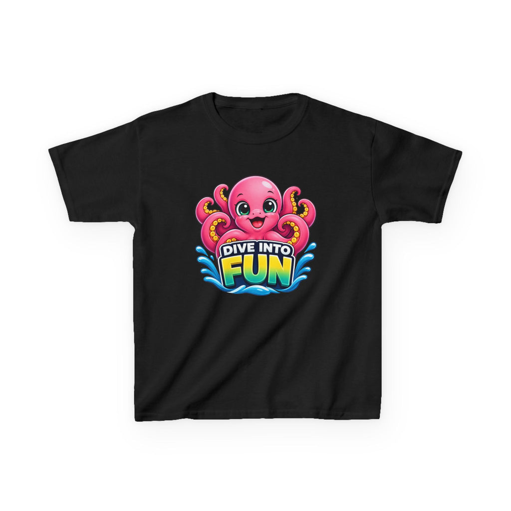 Kids Octopus T-Shirt — 'Dive Into Fun' Pink Octopus Graphic Tee