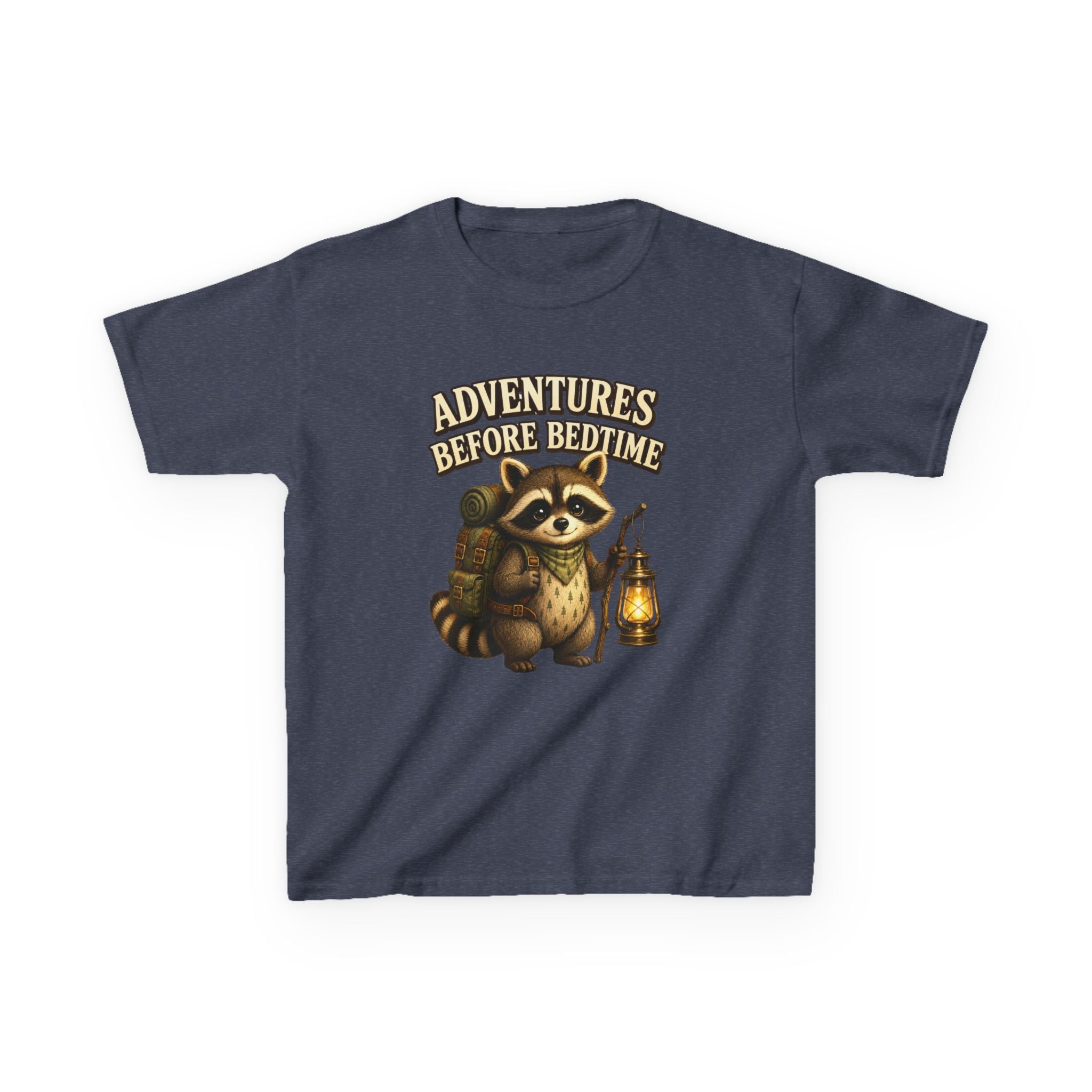 Kids Raccoon T-Shirt — 'Adventures Before Bedtime' Lantern Graphic Tee