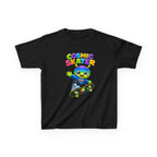 Kids Cosmic Skater T-Shirt — 'Cosmic Skater' Colorful Alien Skateboard Graphic Tee