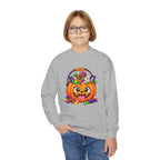 Kidxtr™ Kids Pumpkin Sweatshirt — 'Trick or Treat' Jack-O-Lantern Candy Basket Graphic Crewneck