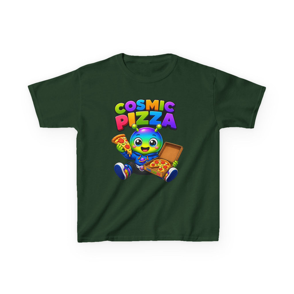 Kids Cosmic Pizza T-Shirt — 'Cosmic Pizza' Cute Alien Eating Pizza Graphic Tee