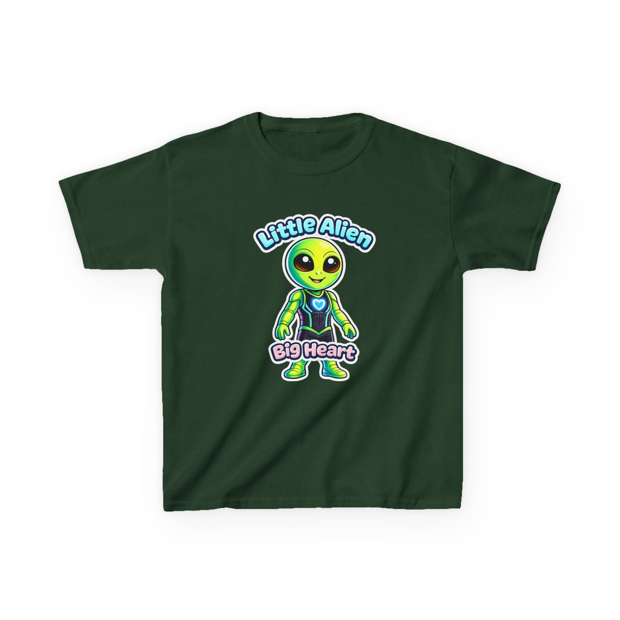 Kids Alien T-Shirt — 'Little Alien, Big Heart' Cute Space Graphic Tee