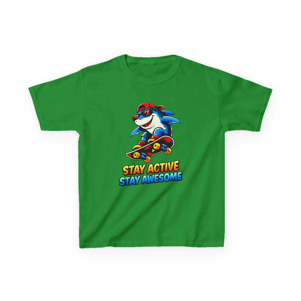 Kids Skateboard Shark T-Shirt – Stay Active Graphic Tee