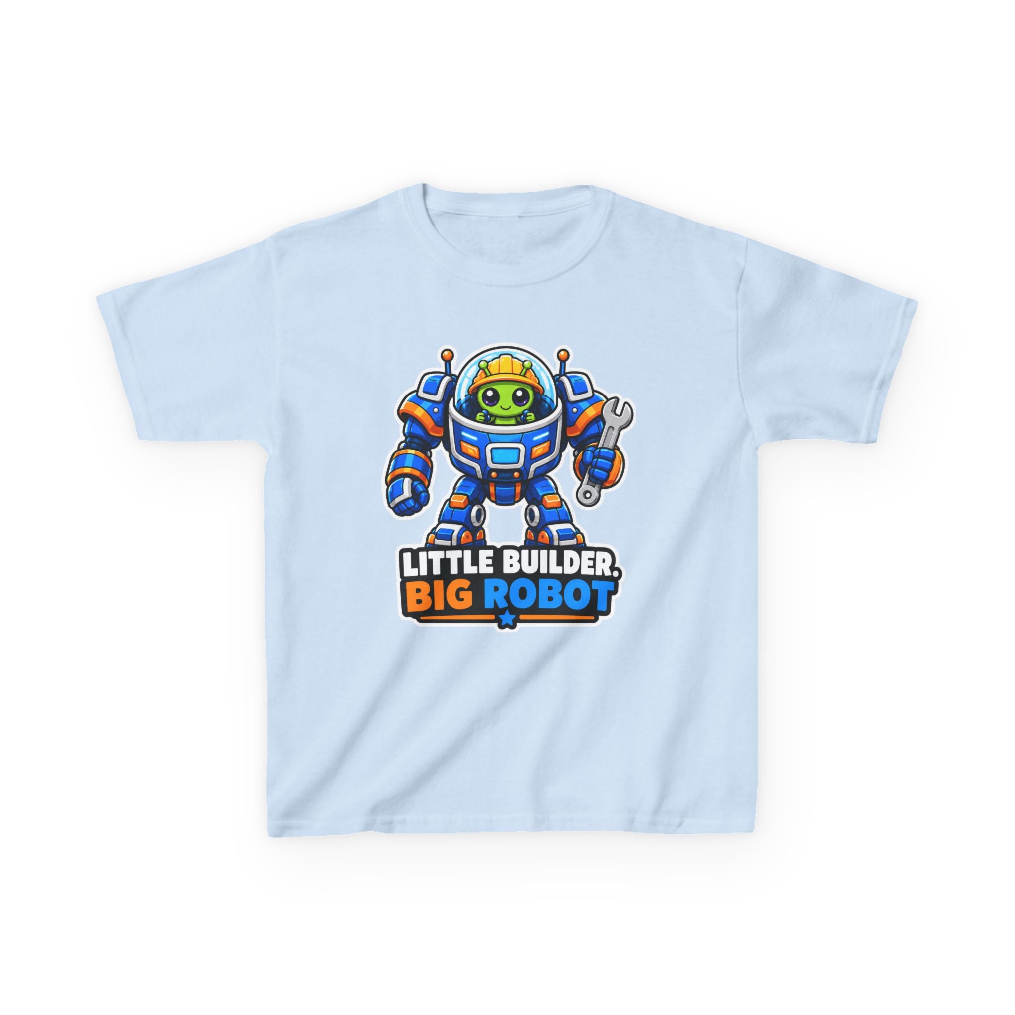 Kids Robot T-Shirt — 'Little Builder, Big Robot' Cute Robot Graphic Tee