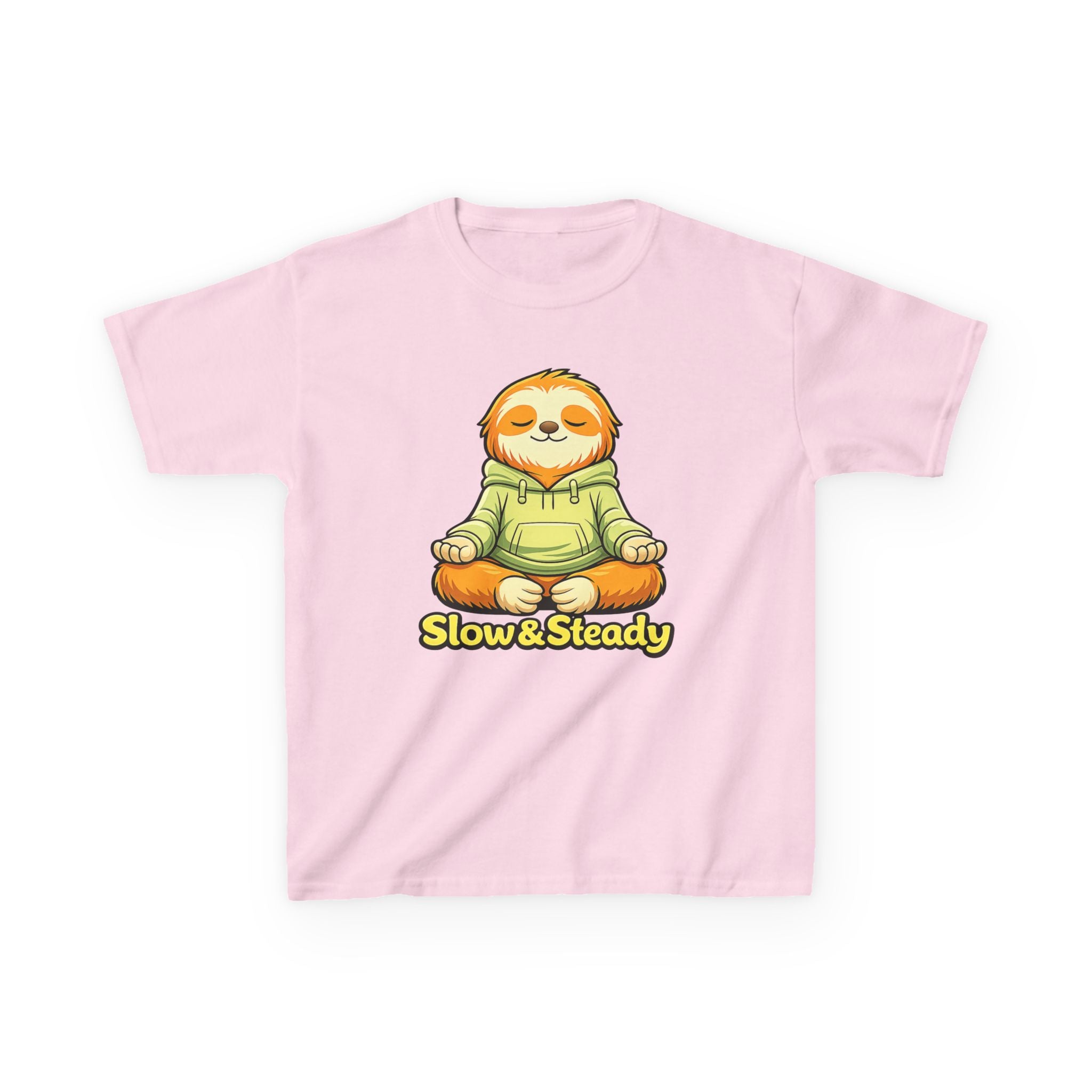 Kids Animal T-Shirt — 'Slow & Steady' Meditating Sloth Graphic Tee
