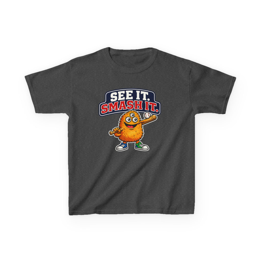 Kids Cookie T-Shirt — 'See It. Smash It.' Cartoon Cookie Character Graphic Tee