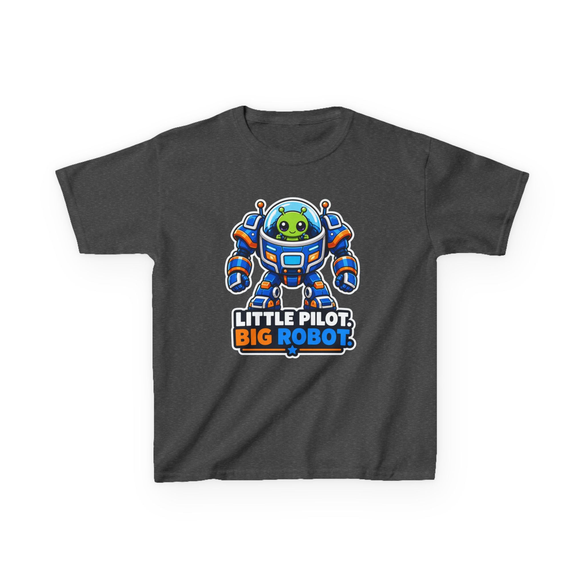 Kids Space Robot T-Shirt — 'Little Pilot, Big Robot' Cute Alien Graphic Tee
