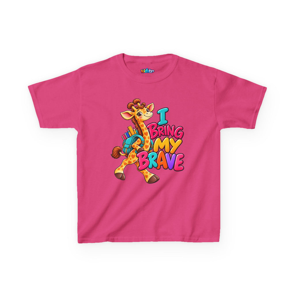 Kidxtr™ Kids Giraffe T-Shirt — 'I Bring My Brave' Inspirational Graphic Tee