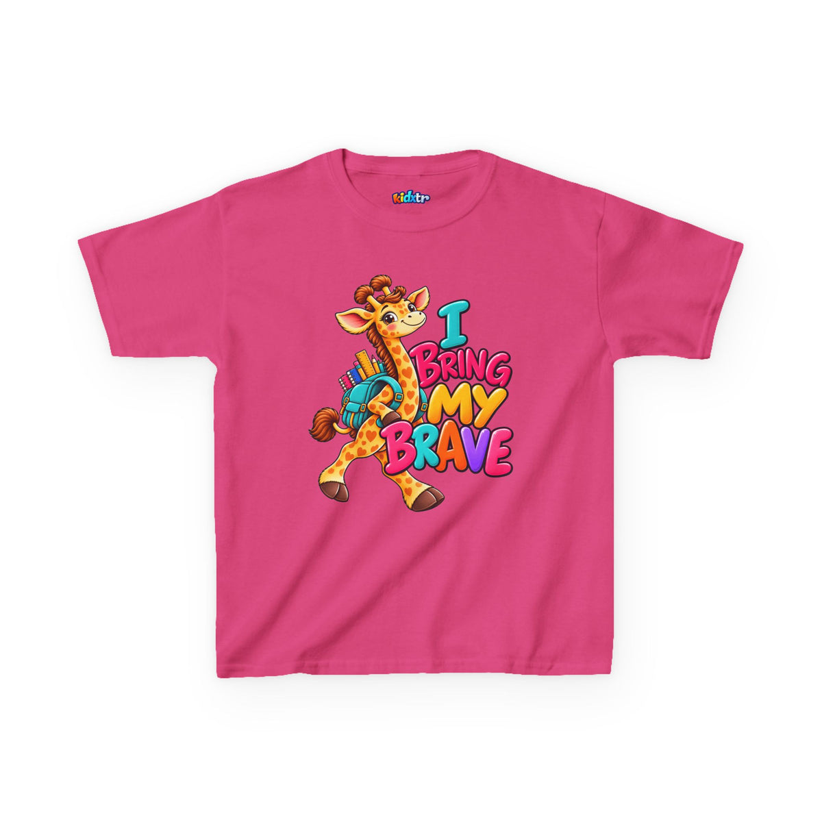 Kidxtr™ Kids Giraffe T-Shirt — 'I Bring My Brave' Inspirational Graphic Tee
