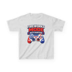Kids Tee — "Fireworks Mode Activated" Patriotic Gamer Shirt