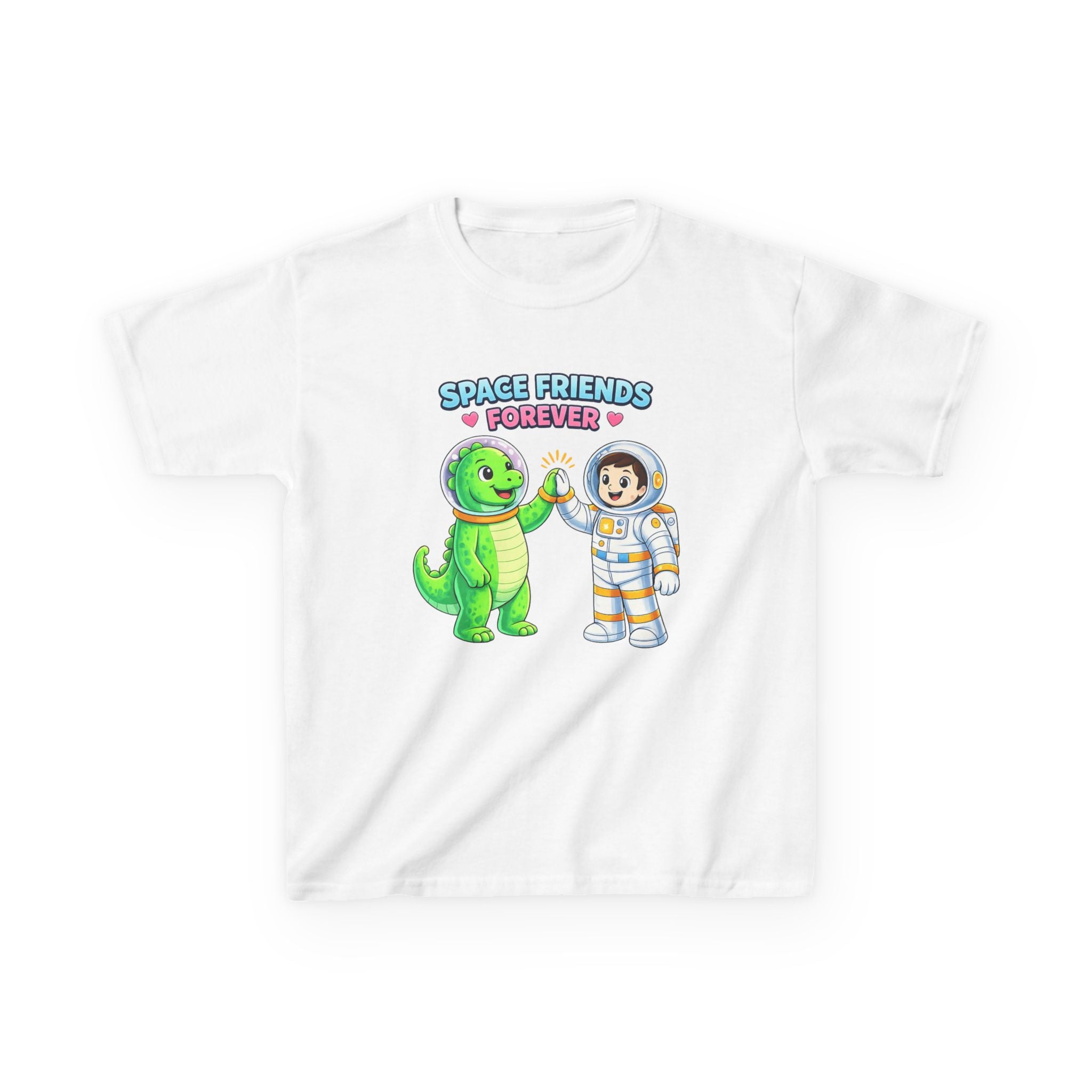 Kids Tee — "Space Friends Forever" Astronaut & Alien Graphic