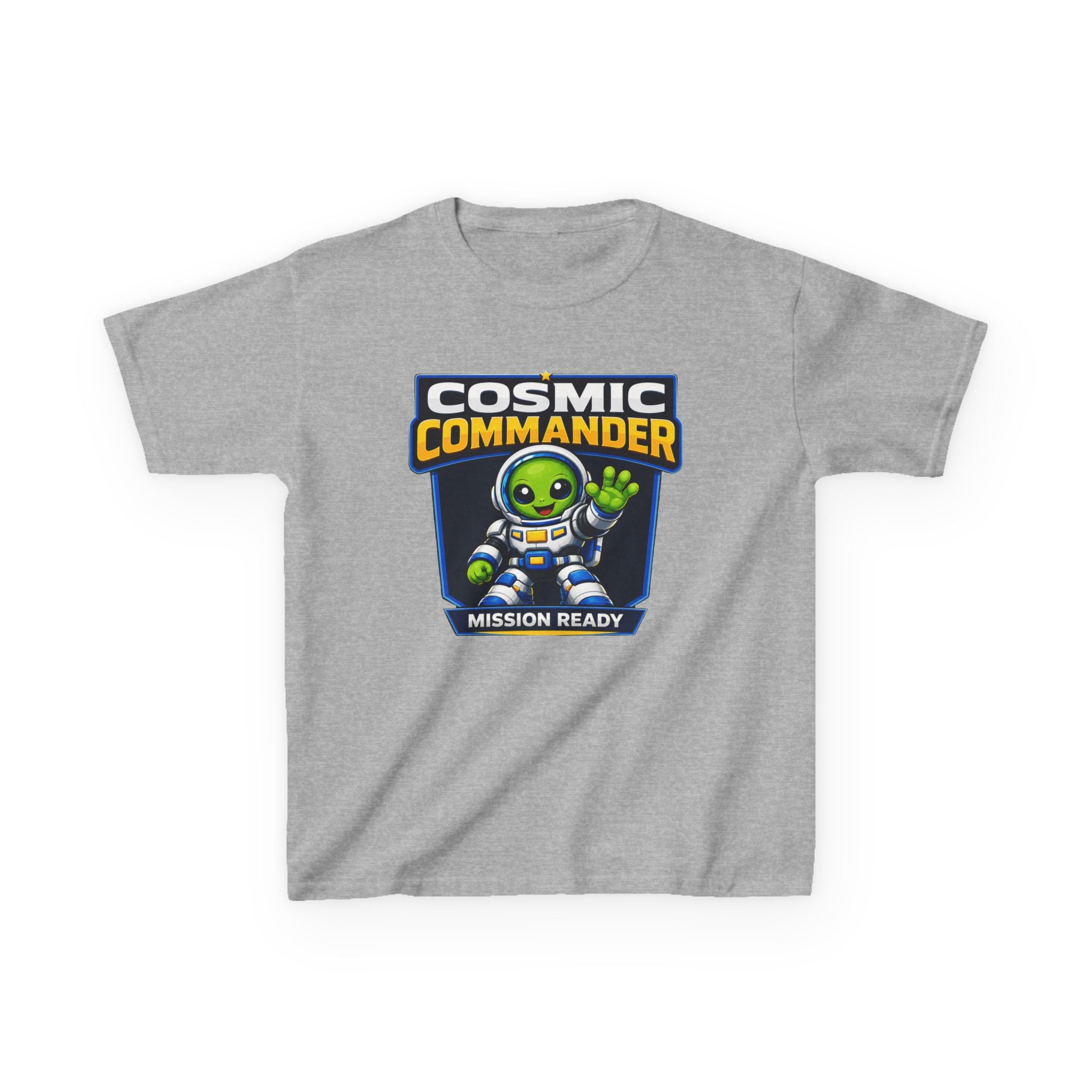 Kids Tee — "Cosmic Commander: Mission Ready" Alien Astronaut Graphic