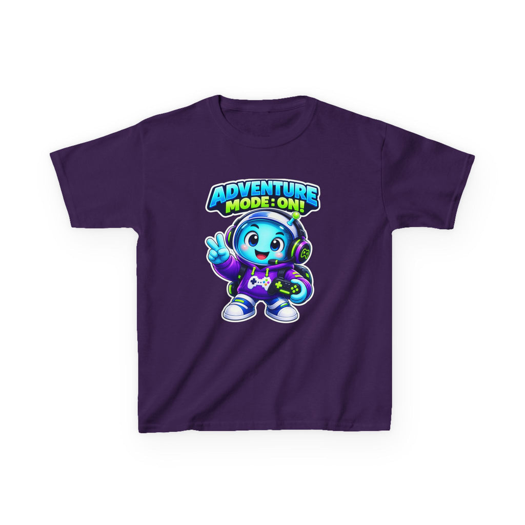 Kids Adventure T-Shirt — 'Adventure Mode On!' Cute Gamer Alien Graphic Tee