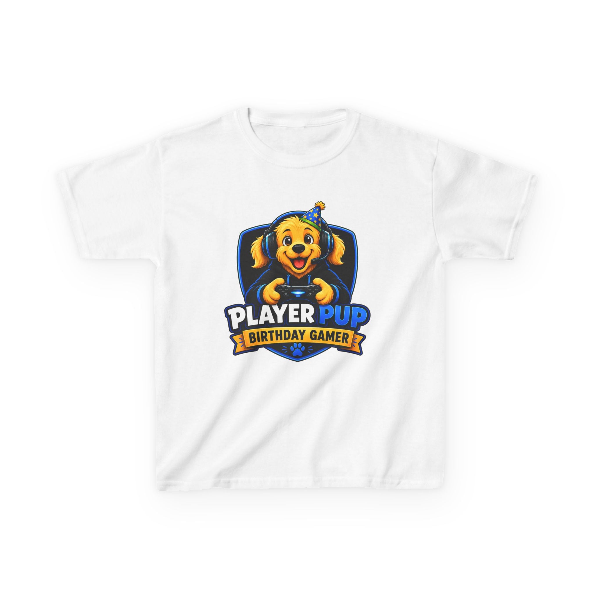 Kids T‑Shirt — "Player Pup" Birthday Gamer Graphic Tee