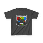 Kids Birthday T-Shirt — 'Birthday Mode On' Video Game Controller Graphic Tee
