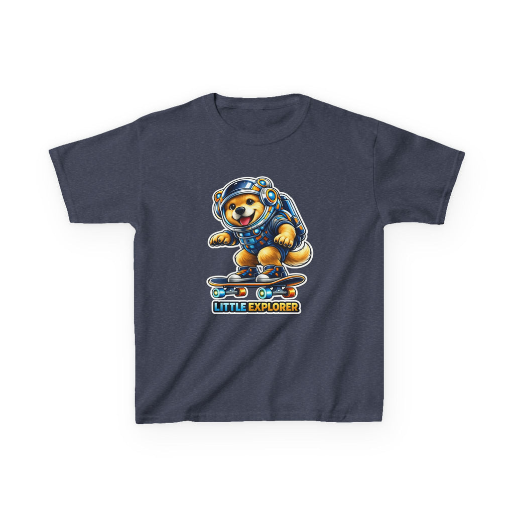 Kids Skateboard T-Shirt — 'Little Explorer' Skateboarding Puppy Graphic Tee