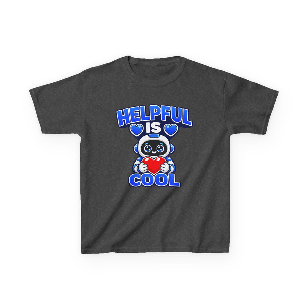 Kids Robot T-Shirt — 'Helpful Is Cool' Heart Graphic Tee