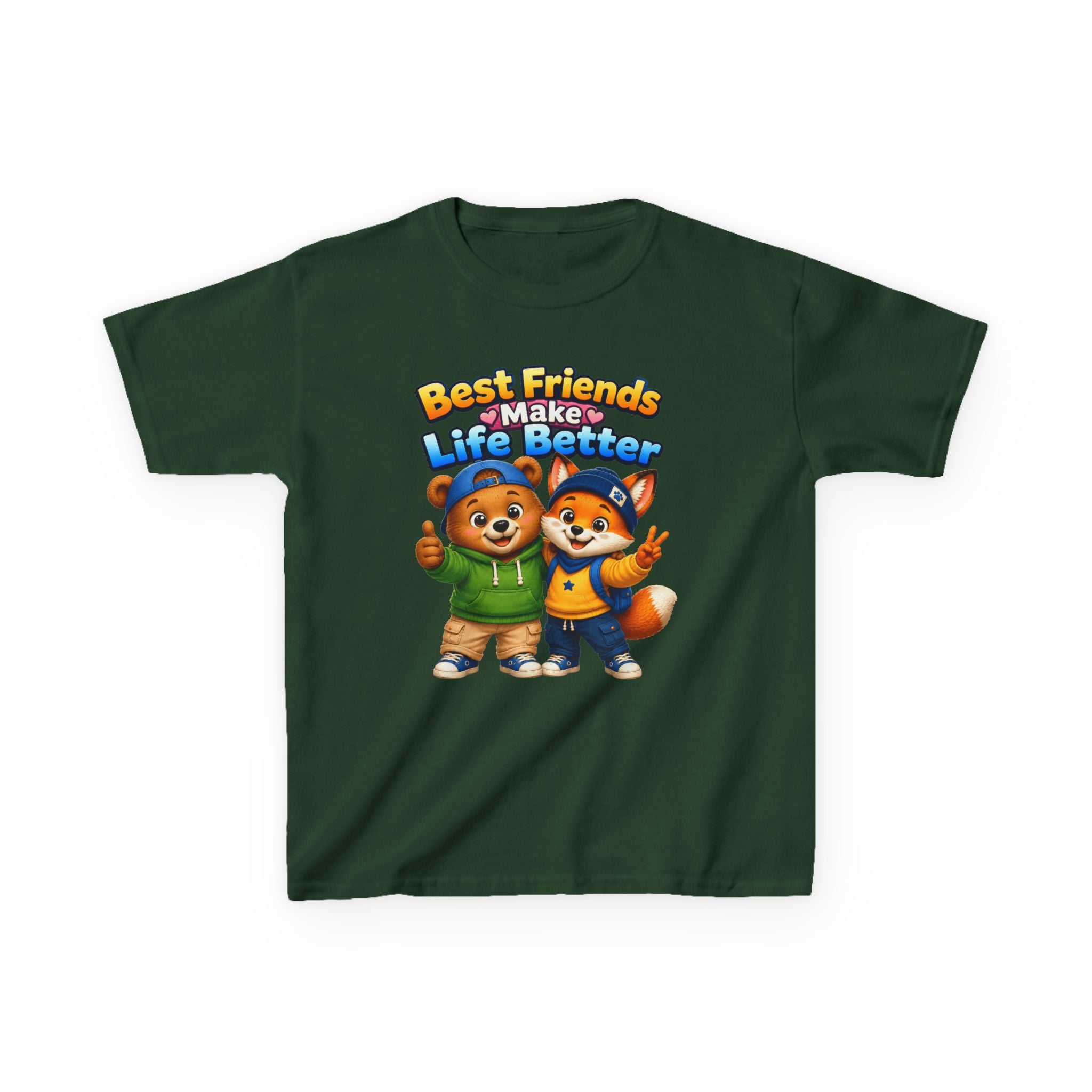 Kids Friendship T-Shirt — 'Best Friends Make Life Better' Cute Animal Friends Graphic Tee