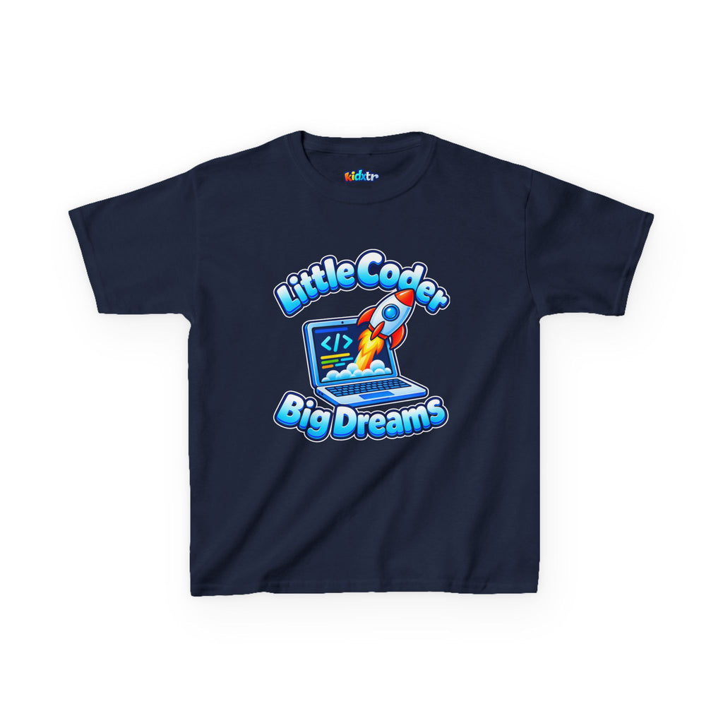 Kidxtr™ Kids Coder T-Shirt — 'Little Coder, Big Dreams' Tech Graphic Tee