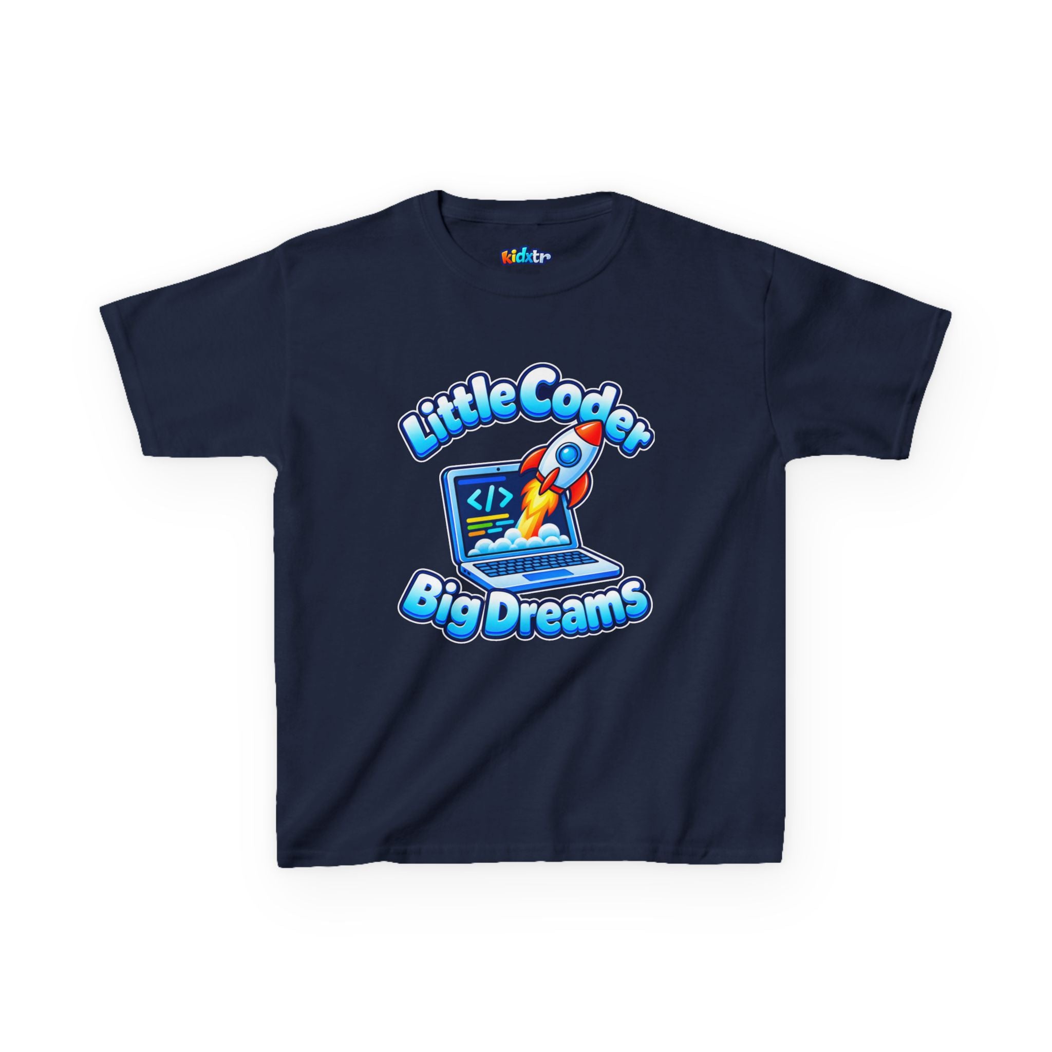 Kidxtr™ Kids Coder T-Shirt — 'Little Coder, Big Dreams' Tech Graphic Tee