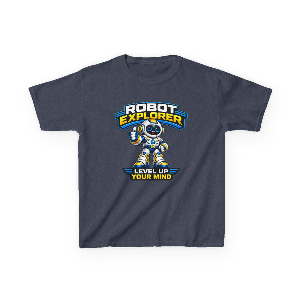 Kids T-Shirt – Robot Explorer 'Level Up Your Mind' Graphic Tee
