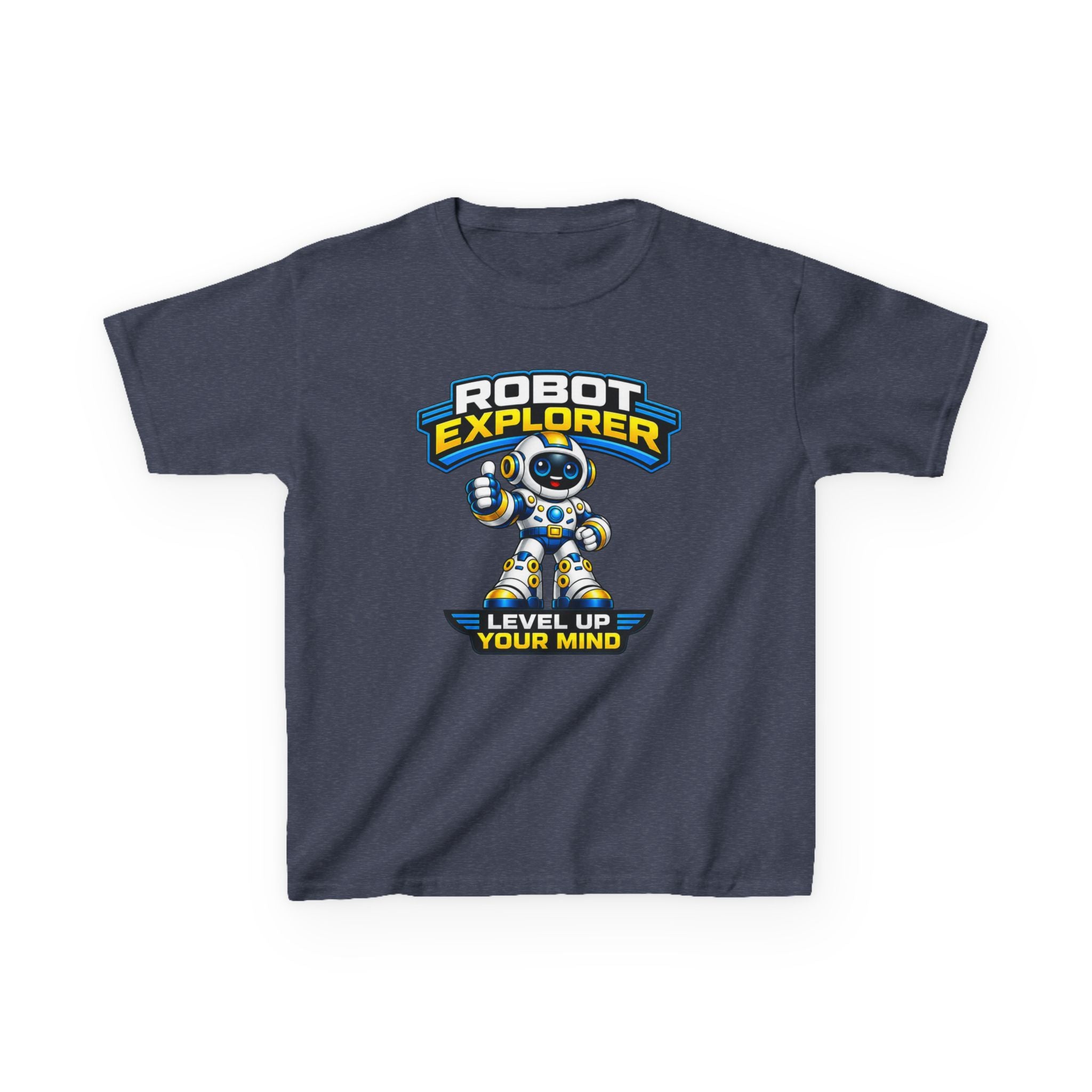 Kids T-Shirt – Robot Explorer 'Level Up Your Mind' Graphic Tee
