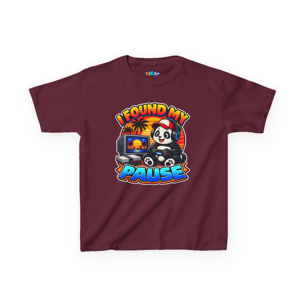 Kidxtr™ Kids Gamer T-Shirt — 'I Found My Pause' Gaming Graphic Tee