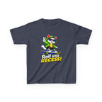 Kids Skateboarding Cat T-Shirt — 'Roll into Recess!' Graphic Tee